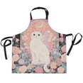 thumbnail image 1 of BZSMCE Chef Kitchen Apron 2 Pockets In Rose - Filled Fairy Cat's Crescent Glow Printed, 1 of 5