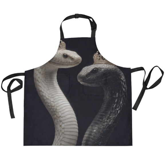 BZSMCE Chef Kitchen Apron 2 Pockets In Royal Serpents Printed