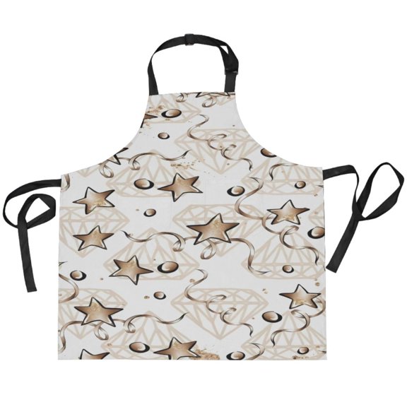 BZSMCE Chef Kitchen Apron 2 Pockets In Star Swirl Design Printed