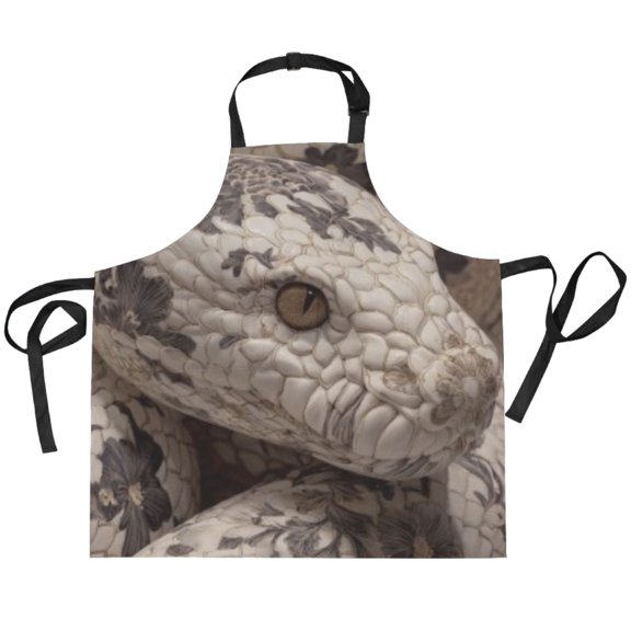 BZSMCE Chef Kitchen Apron 2 Pockets In Textured Floral Snake Printed