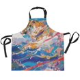 thumbnail image 1 of BZSMCE Chef Kitchen Apron 2 Pockets In Vibrant Tige Printed, 1 of 3