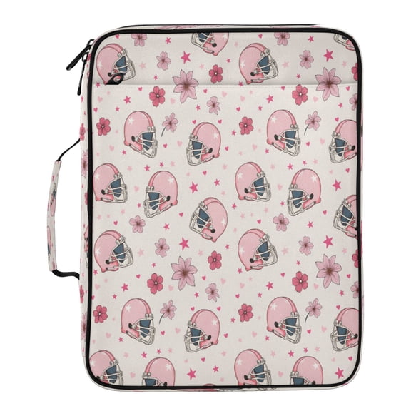 BZSMCE Cherry Blossom Love Helmet Pattern Pattern Water-Resistant Filing Folder Binder Organizer Keeper 1.2 Inch 3-Ring 7-Pocket Expanding File