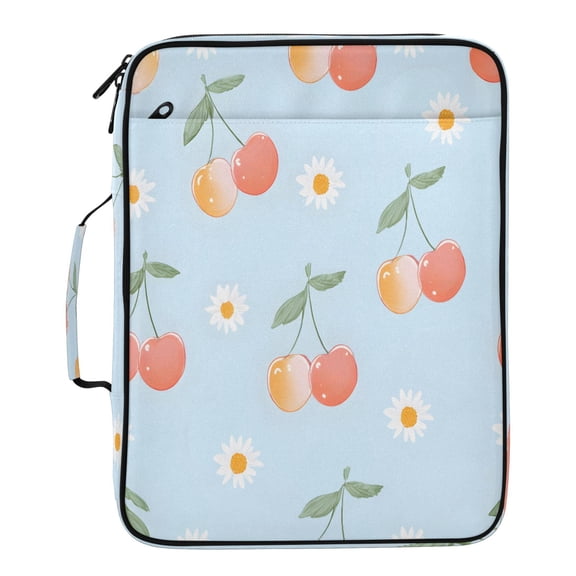 BZSMCE Cherry Daisy Pattern Water-Resistant Filing Folder Binder Organizer Keeper 1.2 Inch 3-Ring 7-Pocket Expanding File