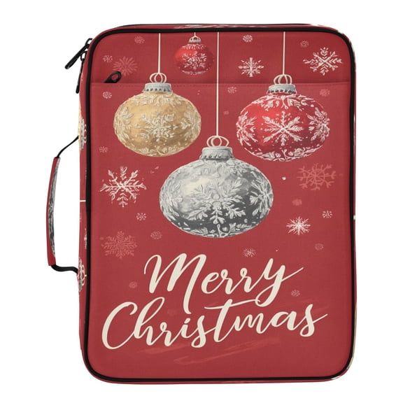 BZSMCE Christmas Decorations Pattern Water-Resistant Filing Folder Binder Organizer Keeper 1.2 Inch 3-Ring 7-Pocket Expanding File
