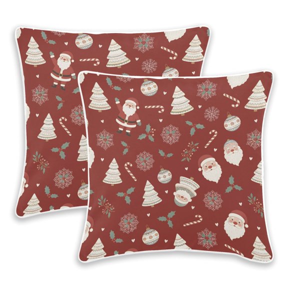 BZSMCE Christmas Festival Pattern Throw Pillow Covers Set of 2 Decorative Pillow Cases Covers for Sofa Bed Living Room