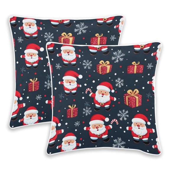 BZSMCE Christmas Seams Santa Clauss Throw Pillow Covers Set of 2 Decorative Pillow Cases Covers for Sofa Bed Living Room
