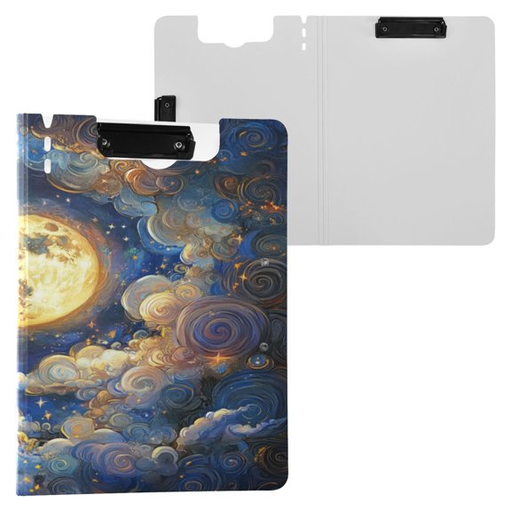 BZSMCE Clipboard Folder A4 Foldable Clipboards With Celestial Whispers Printed