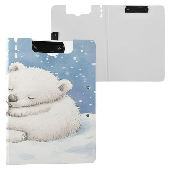 BZSMCE Clipboard Folder A4 Foldable Clipboards With Frozen Cuddle with Polar Bears Printed