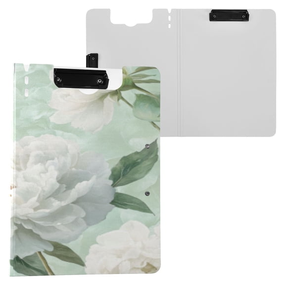 BZSMCE Clipboard Folder A4 Foldable Clipboards With Peonies with Gentle Foliage Printed
