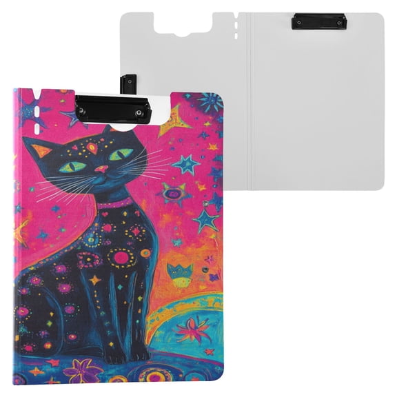 BZSMCE Clipboard Folder A4 Foldable Clipboards With Radiant Feline Printed