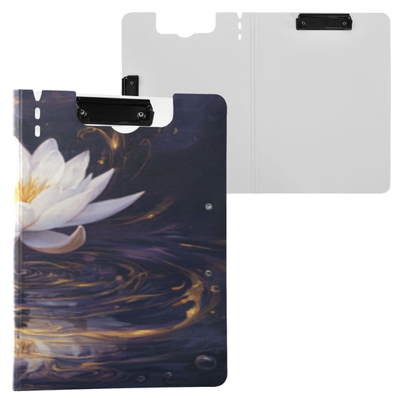 BZSMCE Clipboard Folder A4 Foldable Clipboards With Serene Lotus Printed