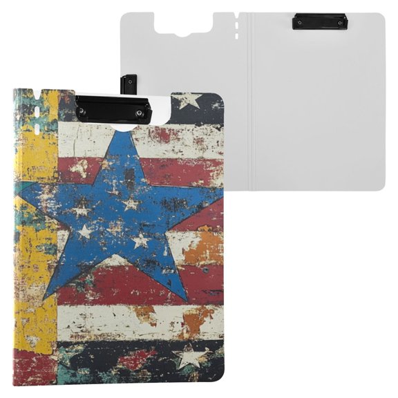 BZSMCE Clipboard Folder A4 Foldable Clipboards With Star-spangled Fusion Printed