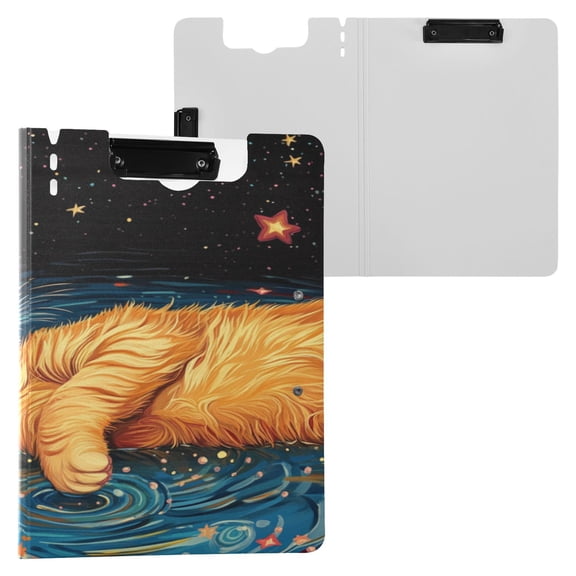 BZSMCE Clipboard Folder A4 Foldable Clipboards With Starlit Cat Oasis Printed