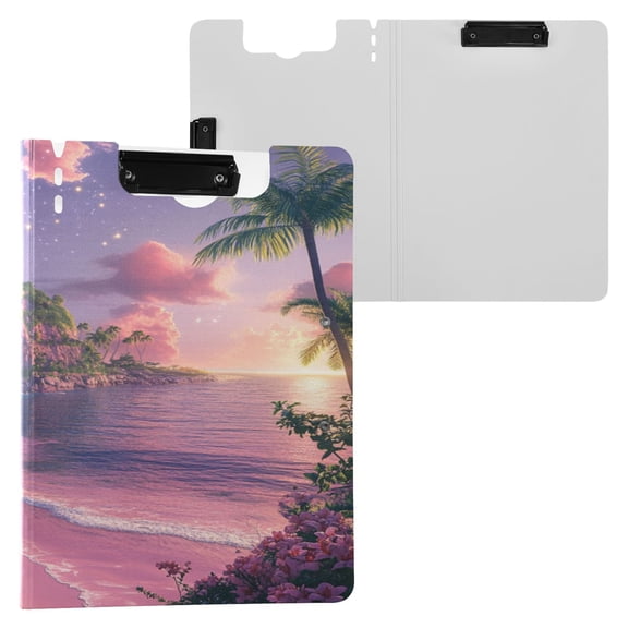 BZSMCE Clipboard Folder A4 Foldable Clipboards With Tropical Twilight Oasis Printed