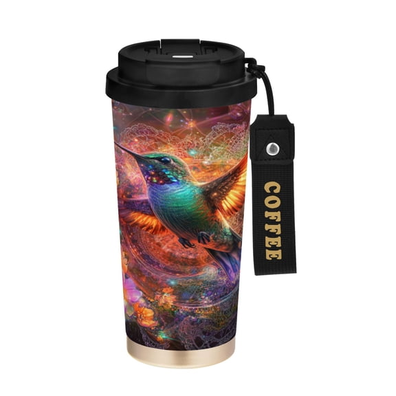 BZSMCE Coffe Bottles Stainless Steel Travel Mug With Fasshion Cut Radiant Printed