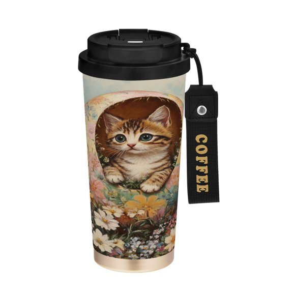 BZSMCE Coffe Bottles Stainless Steel Travel Mug With Fasshion Easter Egg Cuddle Printed