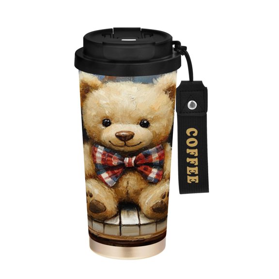 BZSMCE Coffe Bottles Stainless Steel Travel Mug With Fasshion Melodic Cuddles Printed