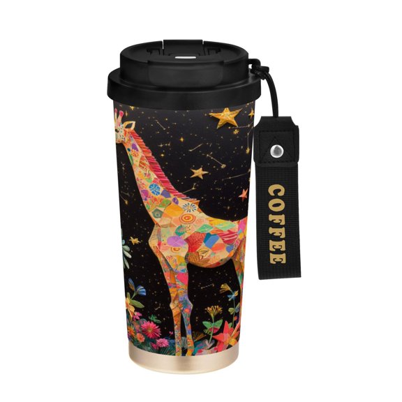 BZSMCE Coffe Bottles Stainless Steel Water Bottle With Fasshion Celestial Giraffe Printed