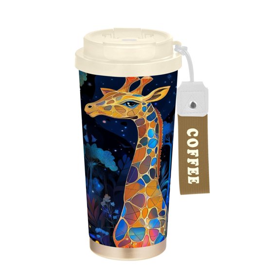 BZSMCE Coffe Bottles Stainless Steel Water Bottle With Fasshion Colorful Giraffe Printed