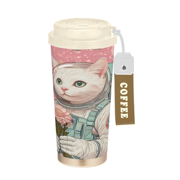 BZSMCE Coffe Bottles Stainless Steel Water Bottle With Fasshion Galactic Flower Explorer Printed