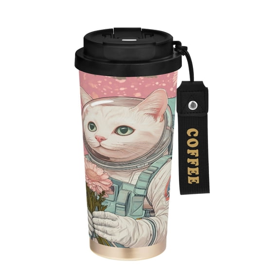 BZSMCE Coffe Bottles Stainless Steel Water Bottle With Fasshion Galactic Flower Explorer Printed