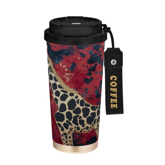 BZSMCE Coffe Bottles Stainless Steel Water Bottle With Fasshion Giraffe in Vibrance Printed