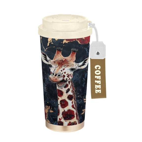 BZSMCE Coffe Bottles Stainless Steel Water Bottle With Fasshion Giraffe's Gaze Printed