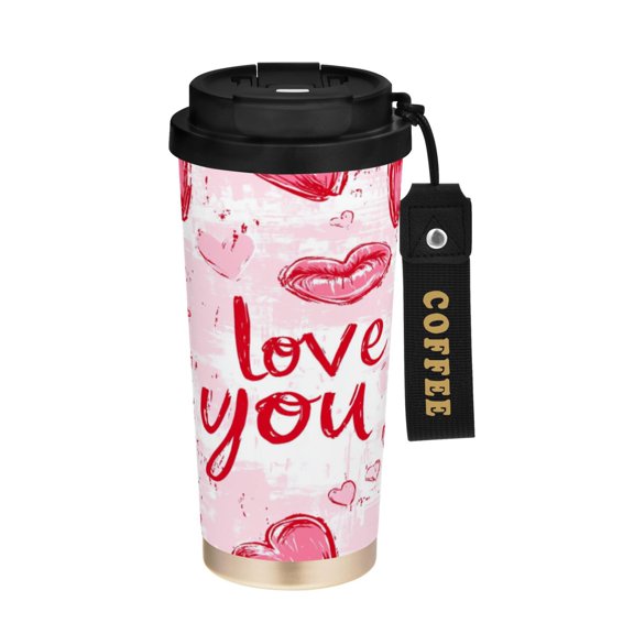 BZSMCE Coffe Bottles Stainless Steel Water Bottle With Fasshion Heartfelt Message Printed