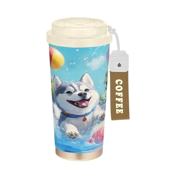 BZSMCE Coffe Bottles Stainless Steel Water Bottle With Fasshion Husky's Pool Party Joy Printed