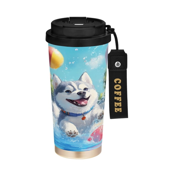 BZSMCE Coffe Bottles Stainless Steel Water Bottle With Fasshion Husky's Pool Party Joy Printed