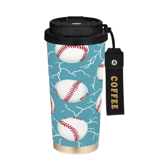 BZSMCE Coffe Bottles Stainless Steel Water Bottle With Fasshion Lightning Struck Baseballs Printed
