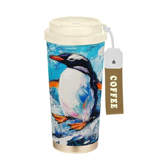 BZSMCE Coffe Bottles Stainless Steel Water Bottle With Fasshion Waves Of Joy Printed