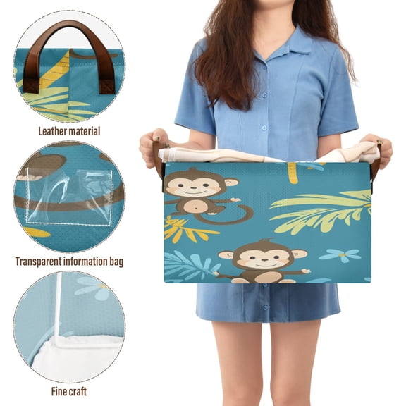 BZSMCE Collapsible Fabric Cube Storage Bins Cut Monkey Design Pattern Storage Box