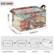 BZSMCE Collapsible Fabric Cube Storage Bins Cute Anime Knight Design Pattern Storage Box