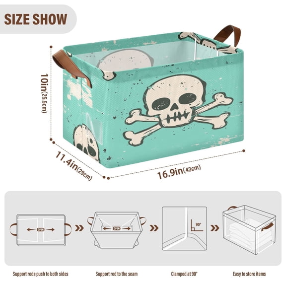 BZSMCE Collapsible Fabric Cube Storage Bins Cute Cool Pattern Design Pattern Storage Box