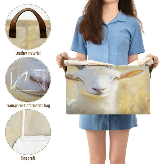 BZSMCE Collapsible Fabric Cube Storage Bins Design Cute White Goat Painting Design Pattern Storage Box