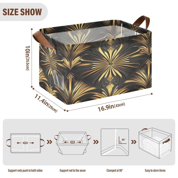 BZSMCE Collapsible Fabric Cube Storage Bins Design Flower Print Design Pattern Storage Box