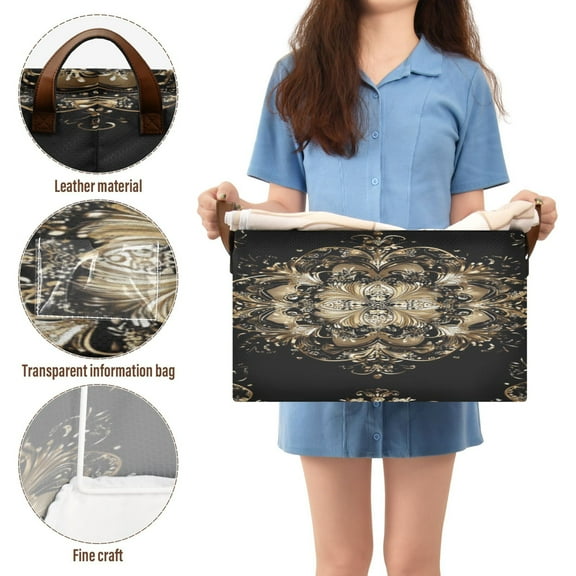 BZSMCE Collapsible Fabric Cube Storage Bins Design Gold Blossom Pattern Design Pattern Storage Box