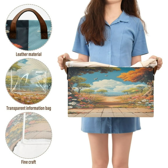 BZSMCE Collapsible Fabric Cube Storage Bins Door with Floral Design Pattern Storage Box