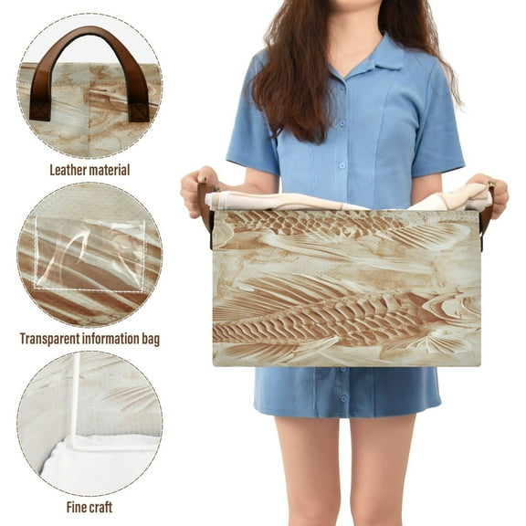 BZSMCE Collapsible Fabric Cube Storage Bins Fish Bone Design Pattern Storage Box