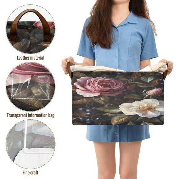 BZSMCE Collapsible Fabric Cube Storage Bins Flower Painting Design Pattern Storage Box