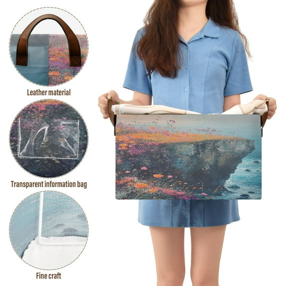 BZSMCE Collapsible Fabric Cube Storage Bins Flowers on Edges Design Pattern Storage Box