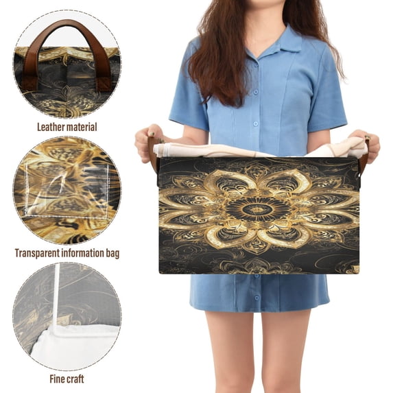 BZSMCE Collapsible Fabric Cube Storage Bins Gold Blossom Fashion Printed Design Pattern Storage Box