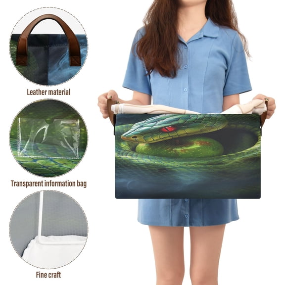 BZSMCE Collapsible Fabric Cube Storage Bins Grenn Snake with Apple Pattern Design Pattern Storage Box