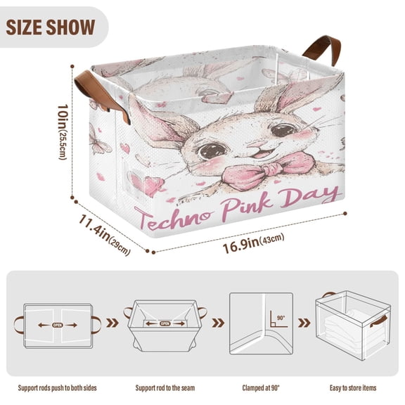 BZSMCE Collapsible Fabric Cube Storage Bins Grin Pattern Design Pattern Storage Box