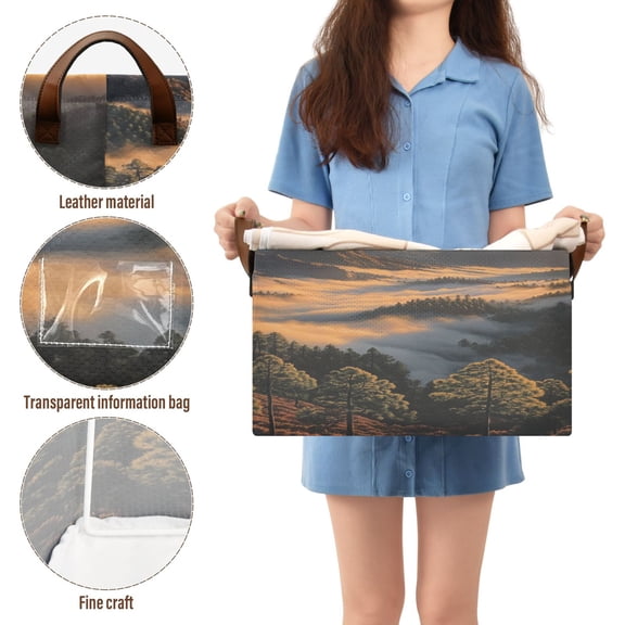 BZSMCE Collapsible Fabric Cube Storage Bins Hill in The Clouds Design Pattern Storage Box