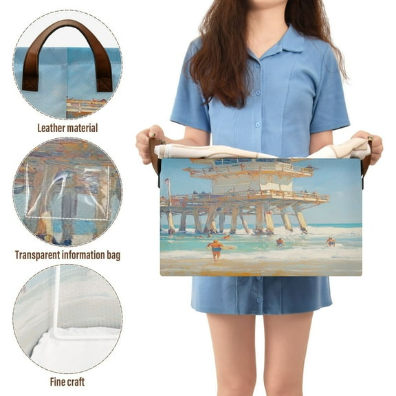 BZSMCE Collapsible Fabric Cube Storage Bins Huntington Beach 5 Design Pattern Storage Box