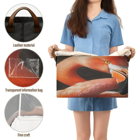 BZSMCE Collapsible Fabric Cube Storage Bins Red Flamingo Pattern Design Pattern Storage Box