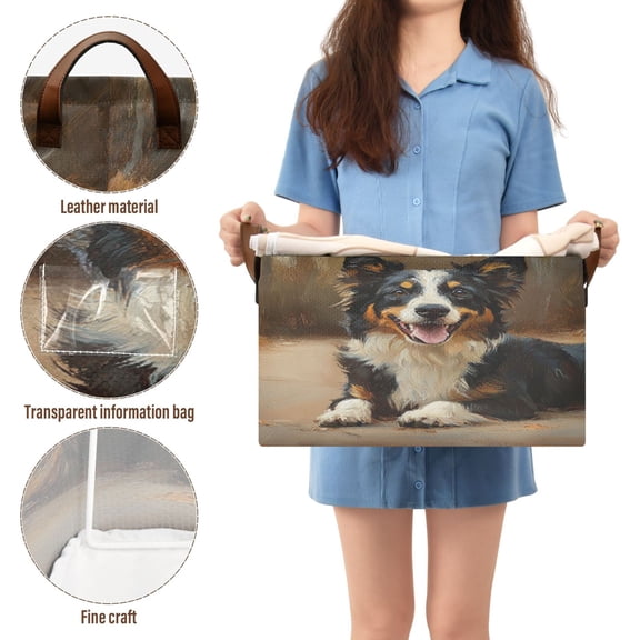 BZSMCE Collapsible Fabric Cube Storage Bins Smile Dog Lying on Road Design Pattern Storage Box