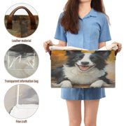 BZSMCE Collapsible Fabric Cube Storage Bins Smile Dog Painting Design Pattern Storage Box